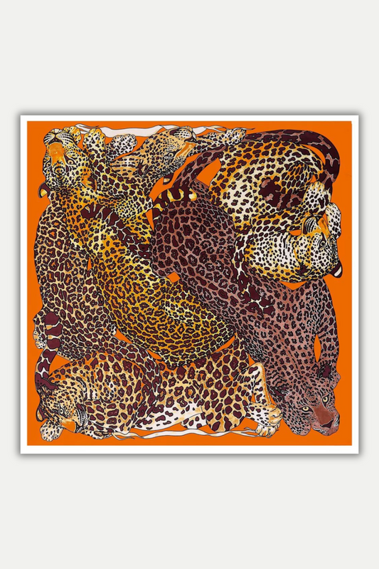 Luxuriöses Seidentuch 130 x 130 cm "La Danse Sauvage"