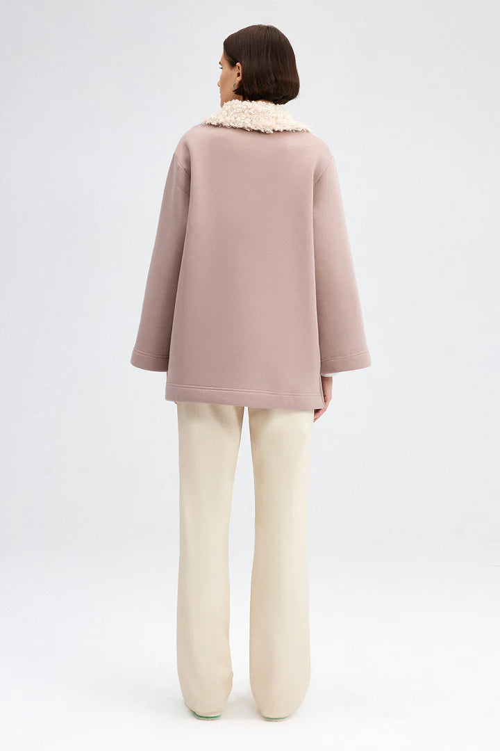 SWEATSHIRT MIT KUNSTFELLKRAGEN