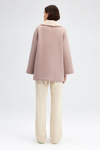 SWEATSHIRT MIT KUNSTFELLKRAGEN