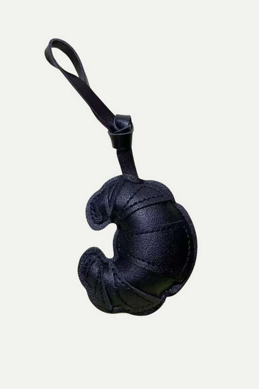 Bag- Charm "Croissant" in schwarz