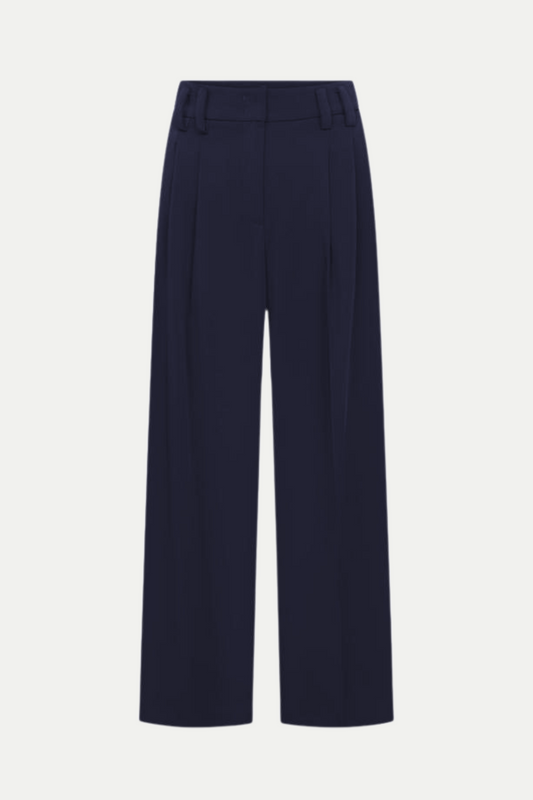 Weit geschnittene Hose in navy (verkürzte Form)