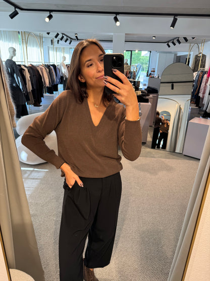 Klassischer V- Ausschnitt Pullover