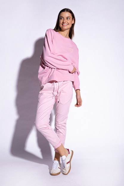 Lässiges Sweatshirt aus Bio- Baumwolle in rose