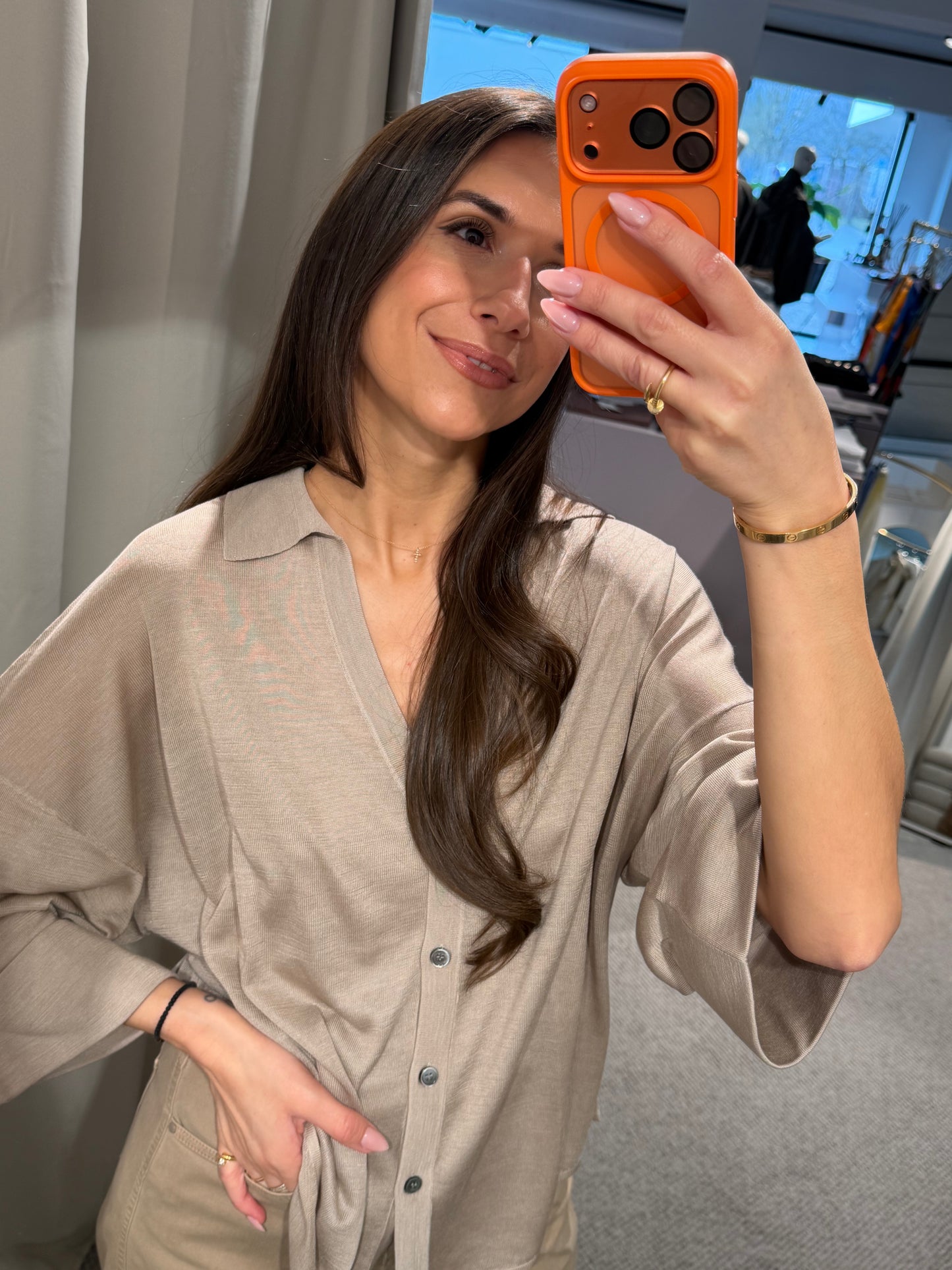 Flona- Leichte Strickjacke aus 100% Seide