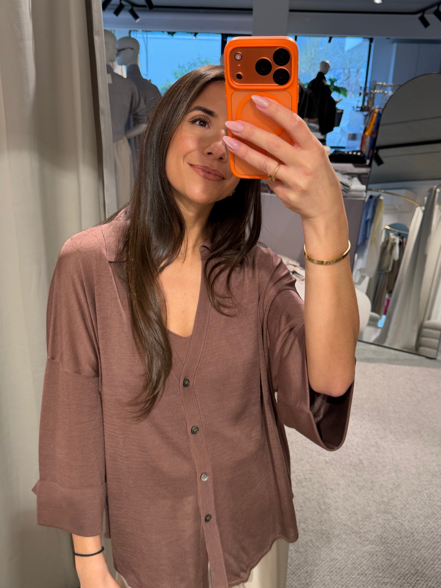 Flona- Leichte Strickjacke aus 100% Seide