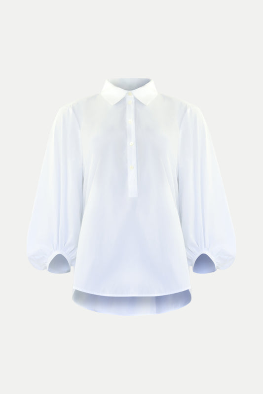 Weiße Bluse mit Ballonärmeln