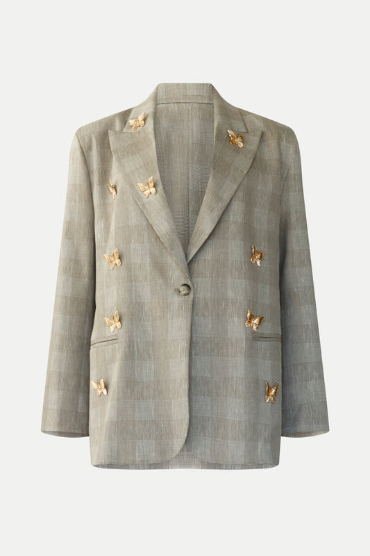 Oversized Blazer mit Schmetterlingen
