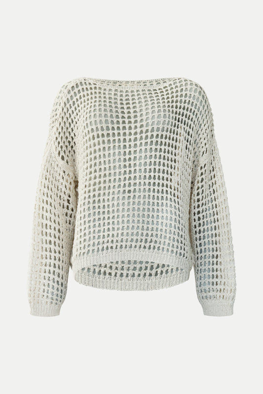 Gehäkelter Pullover mit Pailetten