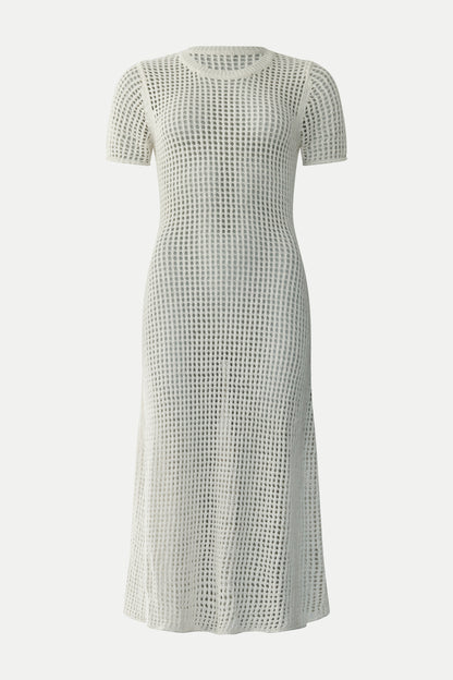 Gehäkeltes Kleid in gebrochenem weiß