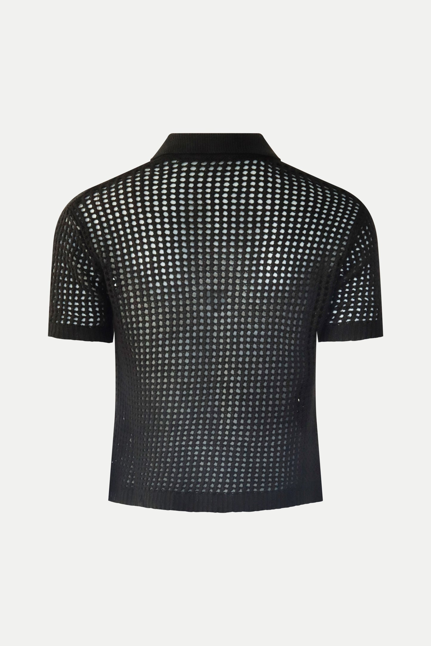 Häkel-Poloshirt in Schwarz von Vicolo in schwarz