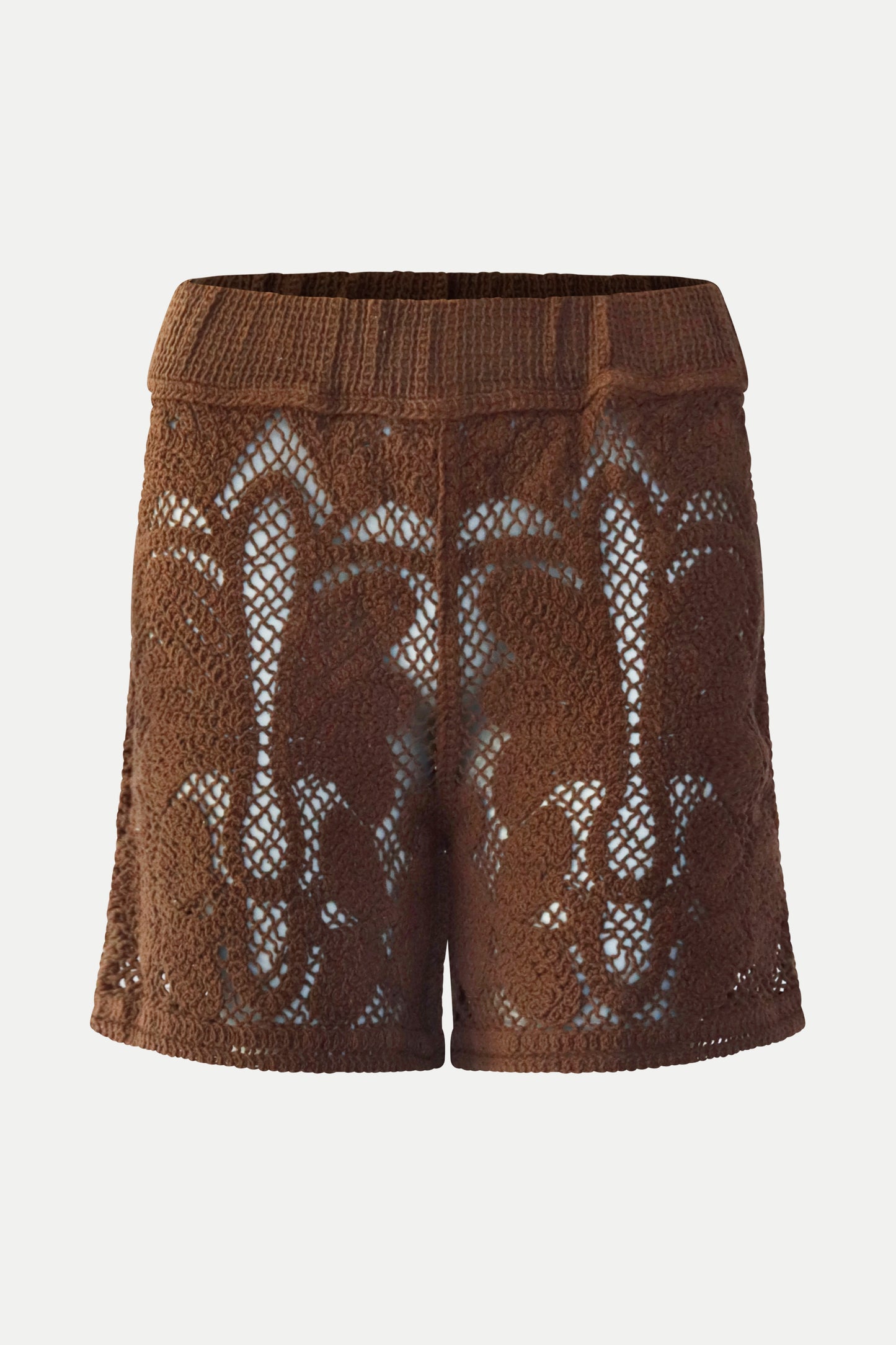 Gehäkelte Shorts in dunkelbraun