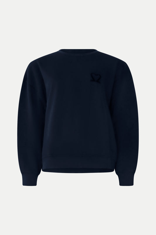 Lässiges Sweatshirt aus Bio- Baumwolle in navy