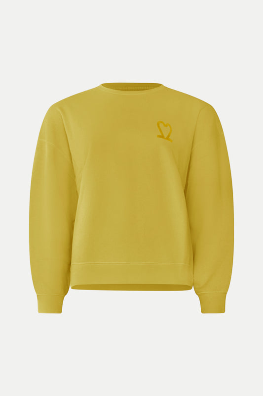 Lässiges Sweatshirt aus Bio- Baumwolle in lemon