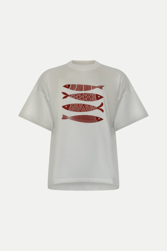 T- Shirt "Sardinen" in rot