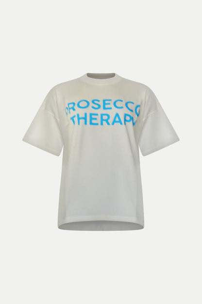 T- Shirt "Prosecco Therapy" in weiß