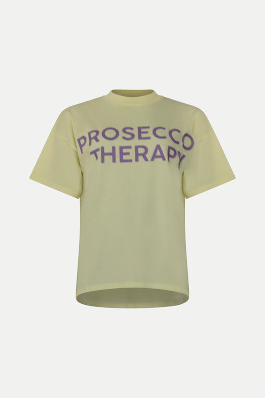 T- Shirt "Prosecco Therapy" in lemon