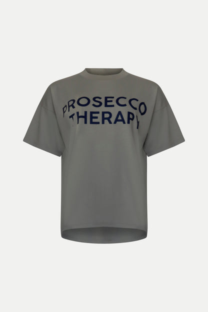 T- Shirt "Prosecco Therapy" in grau