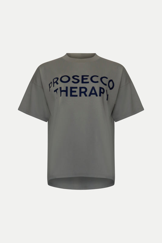 T- Shirt "Prosecco Therapy" in grau