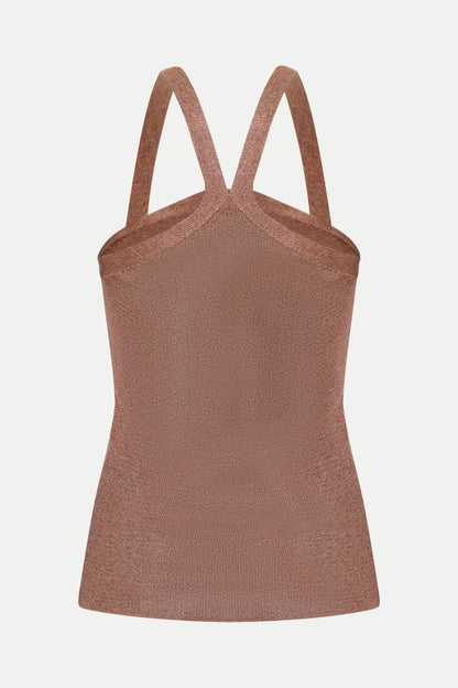 Neckholder Top in dunkelbraun