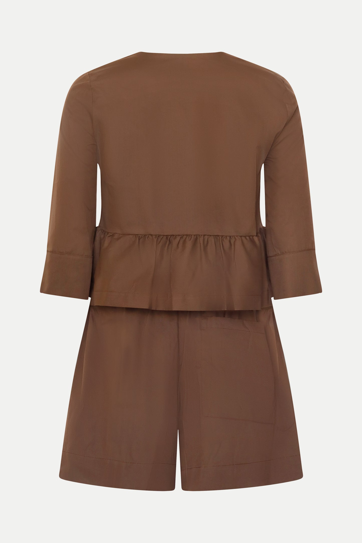 Set aus Bluse und Bermuda in nougat