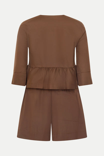 Set aus Bluse und Bermuda in nougat