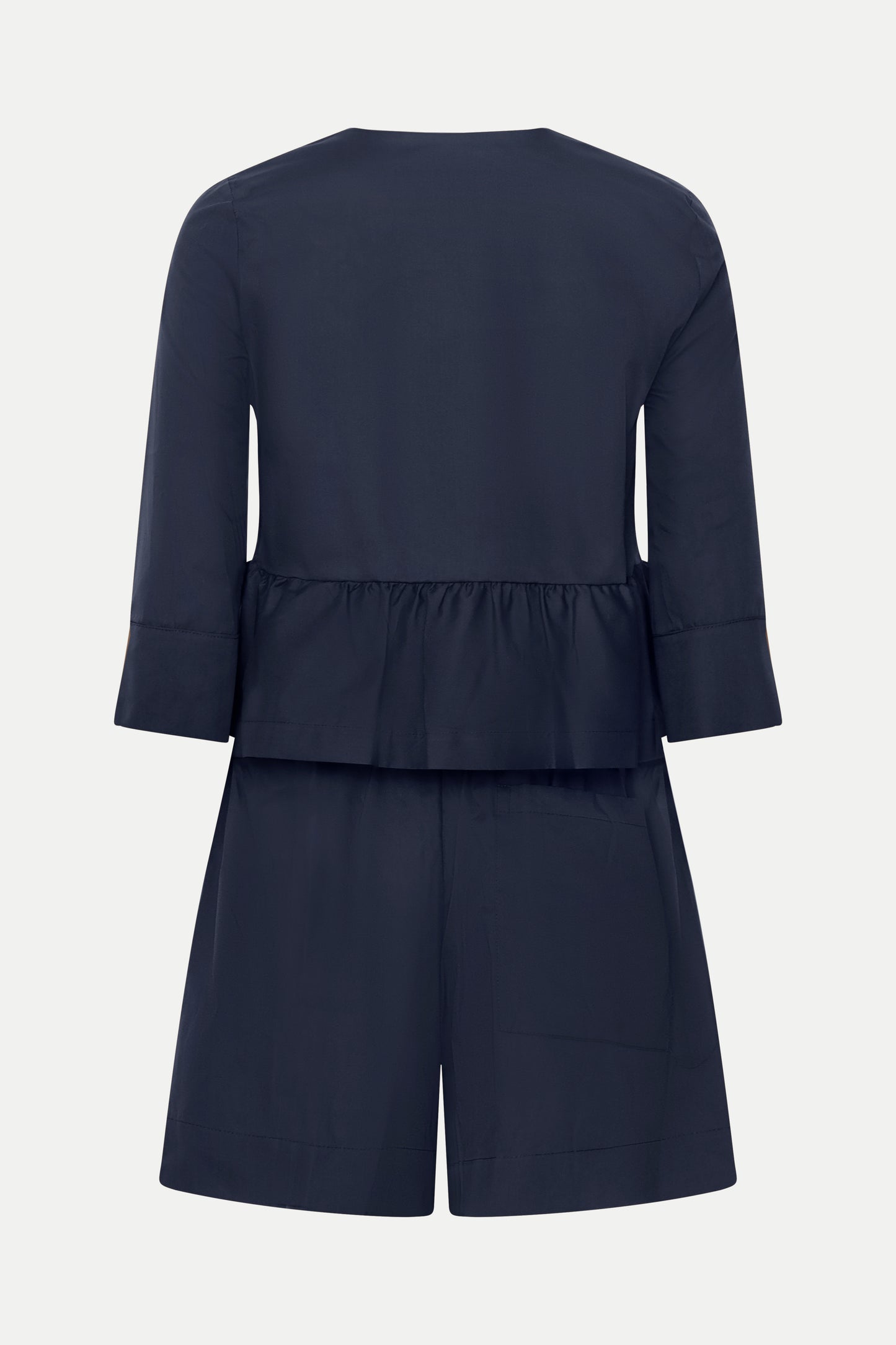 Set aus Bluse und Bermuda in navy