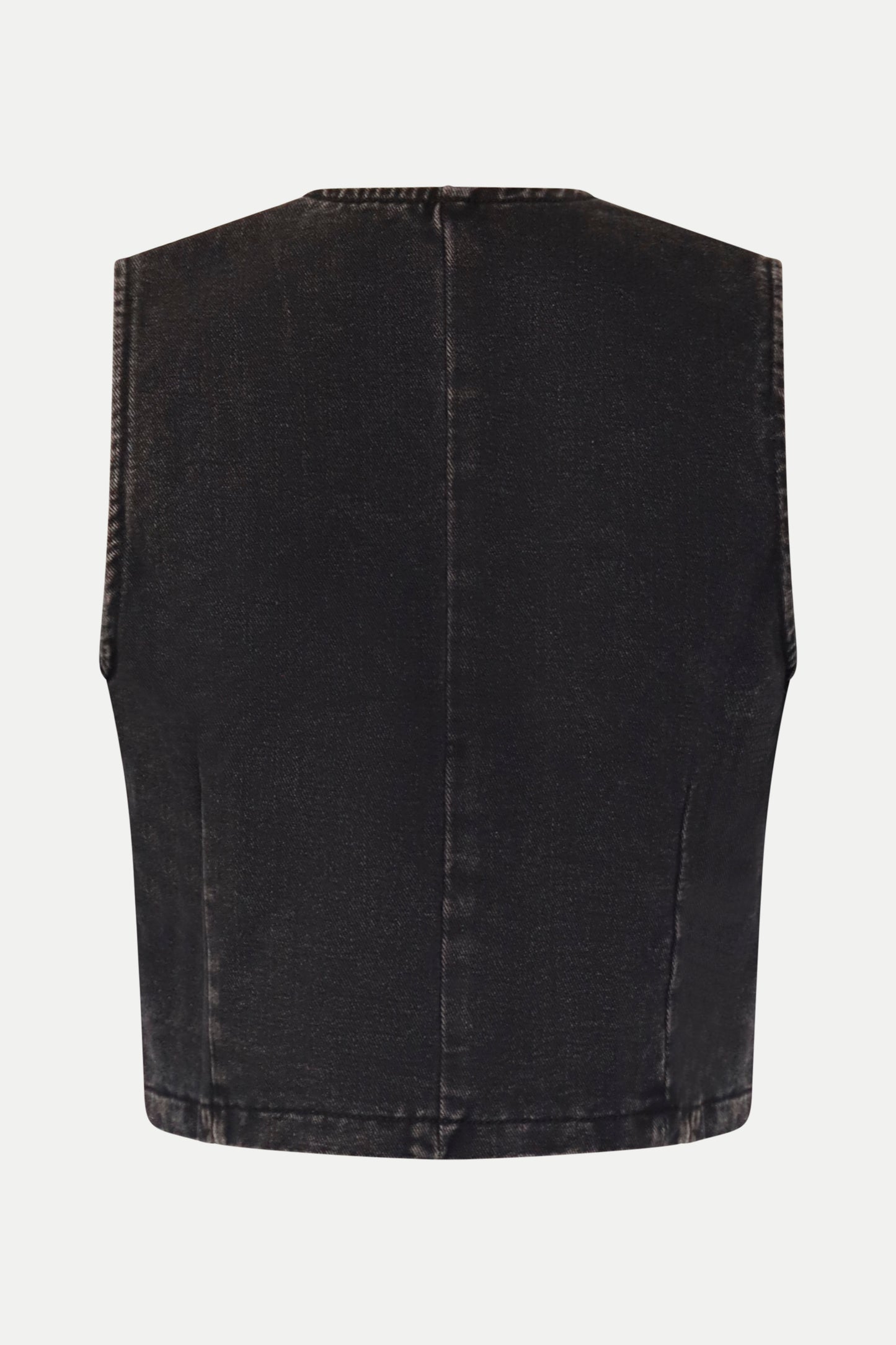Jeansweste mit Schleifendetails in schwarz