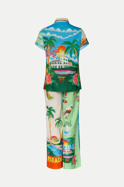 Luftiges Set im Capri- Print