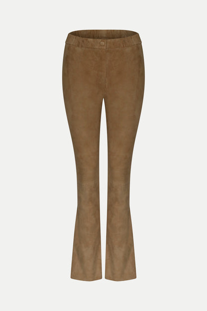 Velours- Lederhose im Bootcut- Fit
