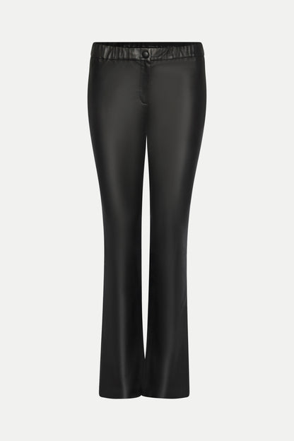 Lederhose im Boot- Cut Fit in schwarz