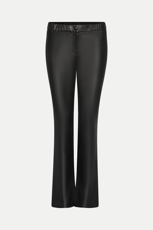 Lederhose im Boot- Cut Fit in schwarz