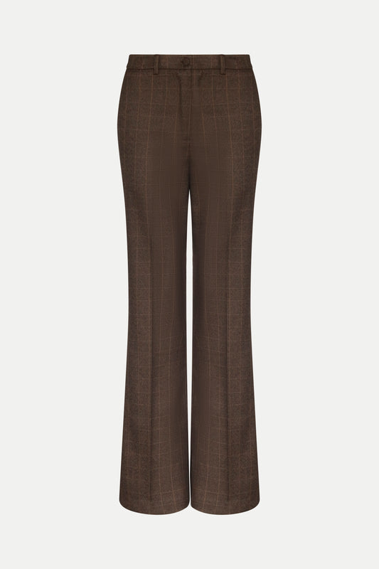 Braun karierte gerade Hose