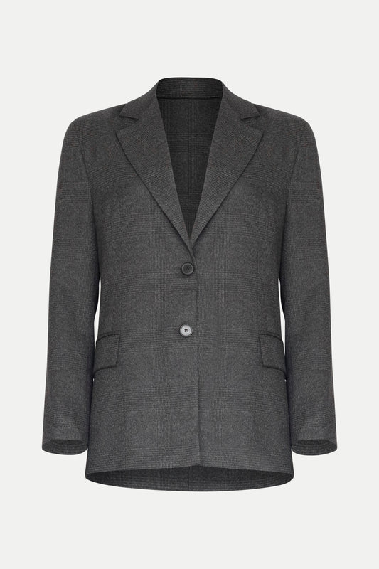 Karrierter Oversized- Blazer mit Spitzen- Details