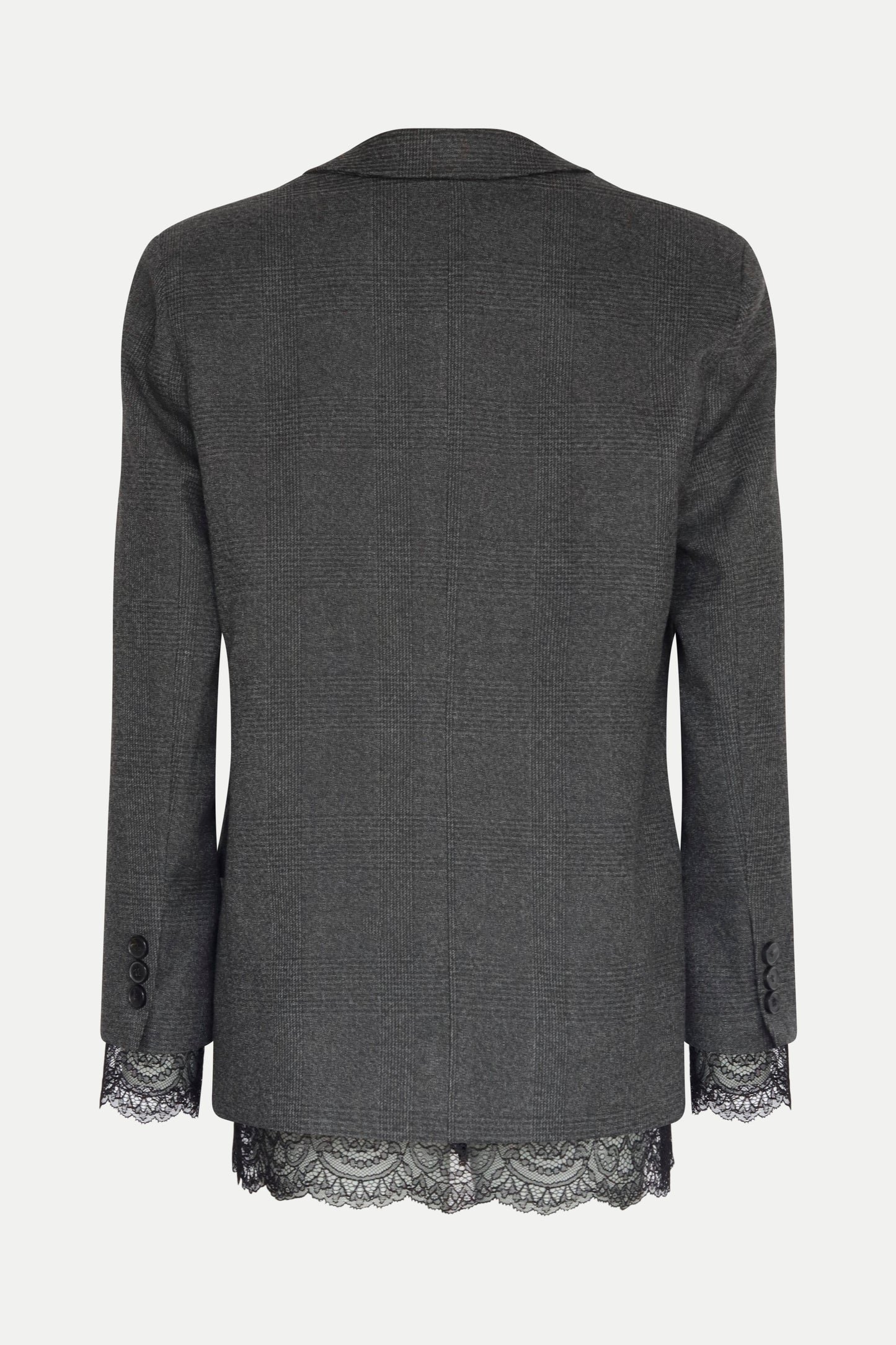 Karrierter Oversized- Blazer mit Spitzen- Details