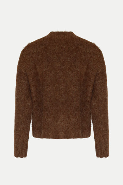 Kuscheliger Pullover mit Cut- Outs in dunkelbraun