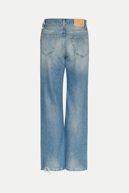 Gerade geschnittene Denim mit Ketten- Detail