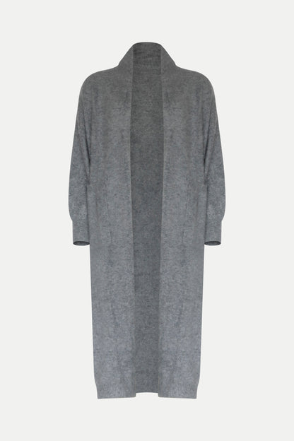 Langer Cardigan aus reinem, gebürsteten Kaschmir