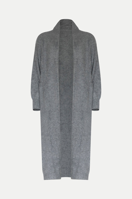 Langer Cardigan aus reinem, gebürsteten Kaschmir