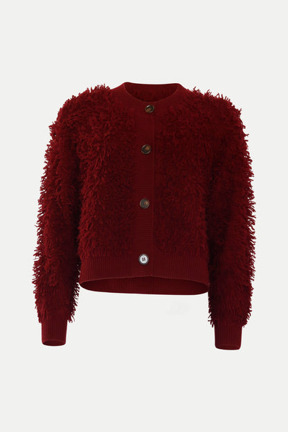 Cardigan aus 100% Kaschmir in bordeaux