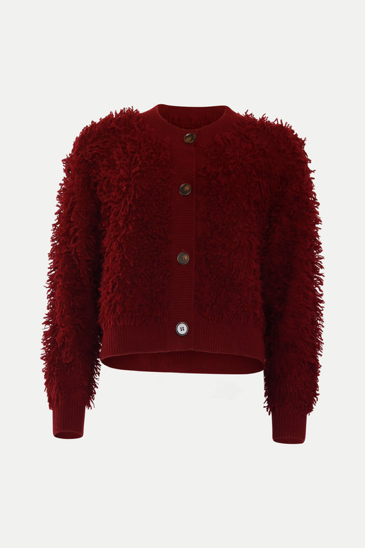 Cardigan aus 100% Kaschmir in bordeaux