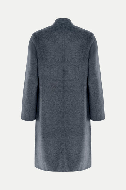 Klassischer Wollmantel in grey melange
