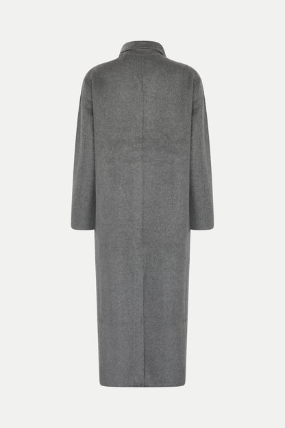 Leichter Wollmantel in grey melange