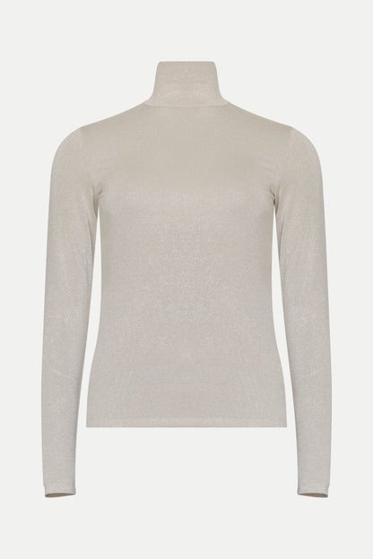 Leichtes Rollkragen- Shirt mit Lurex- Fäden