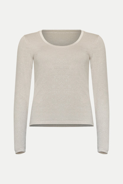 Leichtes Rundhalsshirt mit Lurex- Fäden