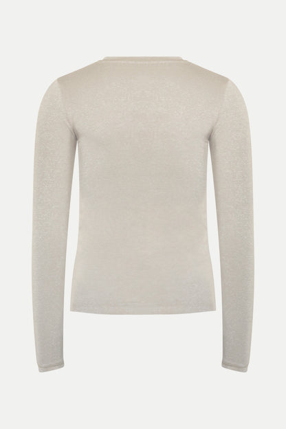 Leichtes Rundhalsshirt mit Lurex- Fäden