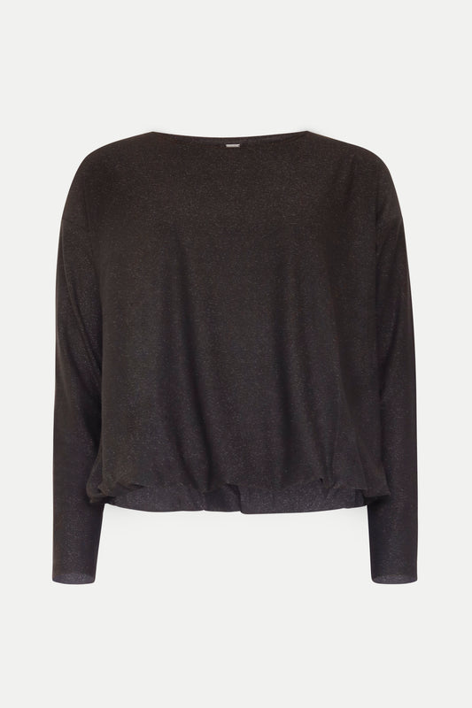 Lässiges Langarmshirt mit Lurex- Fäden
